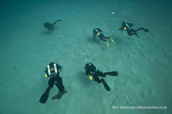 Rebreather student divers on the Mod1 courses Rebreatherpro-Training