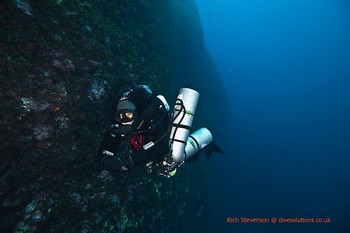 Diver on their IANTD mod2 in Malta Rebreatherpro-Training