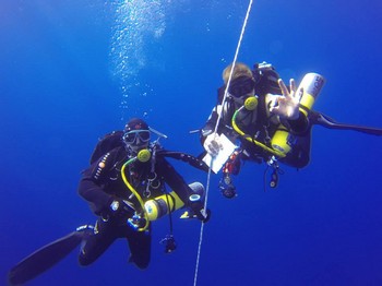 Deco Stop for the Student divers on their IANTD ART course Rebreatherpro-Training