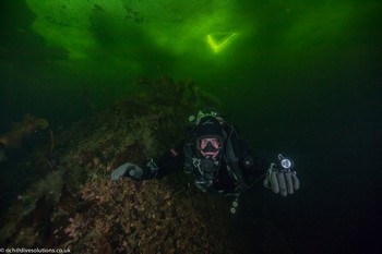 Dave Gration Ice Diving under the ice in The White Sea, Russia. Rebreatherpro-Training