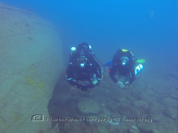 Rebreather divers on the Mogan wrecks in Gran Canaria Rebreatherpro-Training