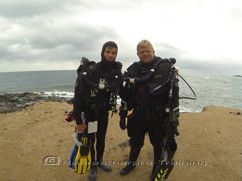 GiGi and Matt going Rebreather diving in Spain. Rebreatherpro-Training