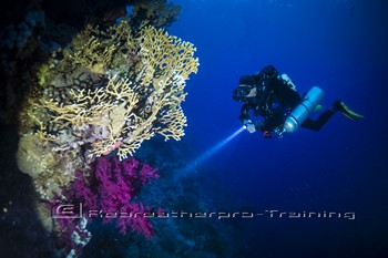 Rebreather diver in the red sea Rebreatherpro-Training